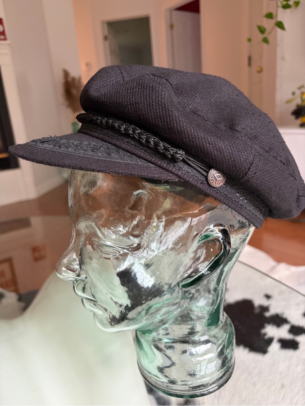 Brixton Black Fiddler Cap with Braided Band